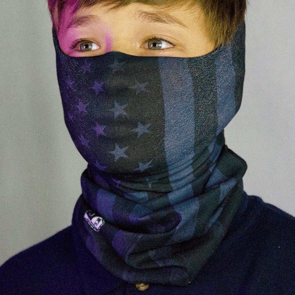 Kids Neck Wrap Gaiter Face Shield Mask American Flag Headband Microfiber UPF30